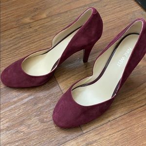 suede nine west heels